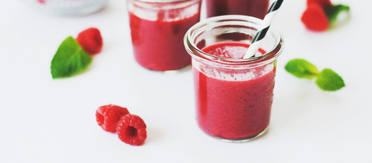 Smoothie à la framboise & à la menthe